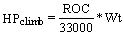 HPclimb = ROC * Wt / 33000