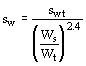 s[w] = s[wt] / (W[s]/W[t])^2.4