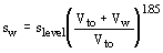 s[w] = s[level] * ((V[to] + V[w])/V[to])^1.85