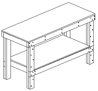 Fully assembled work table